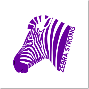 Ehlers Danlos Rare Disease Awareness Zebra Strong Purple Posters and Art